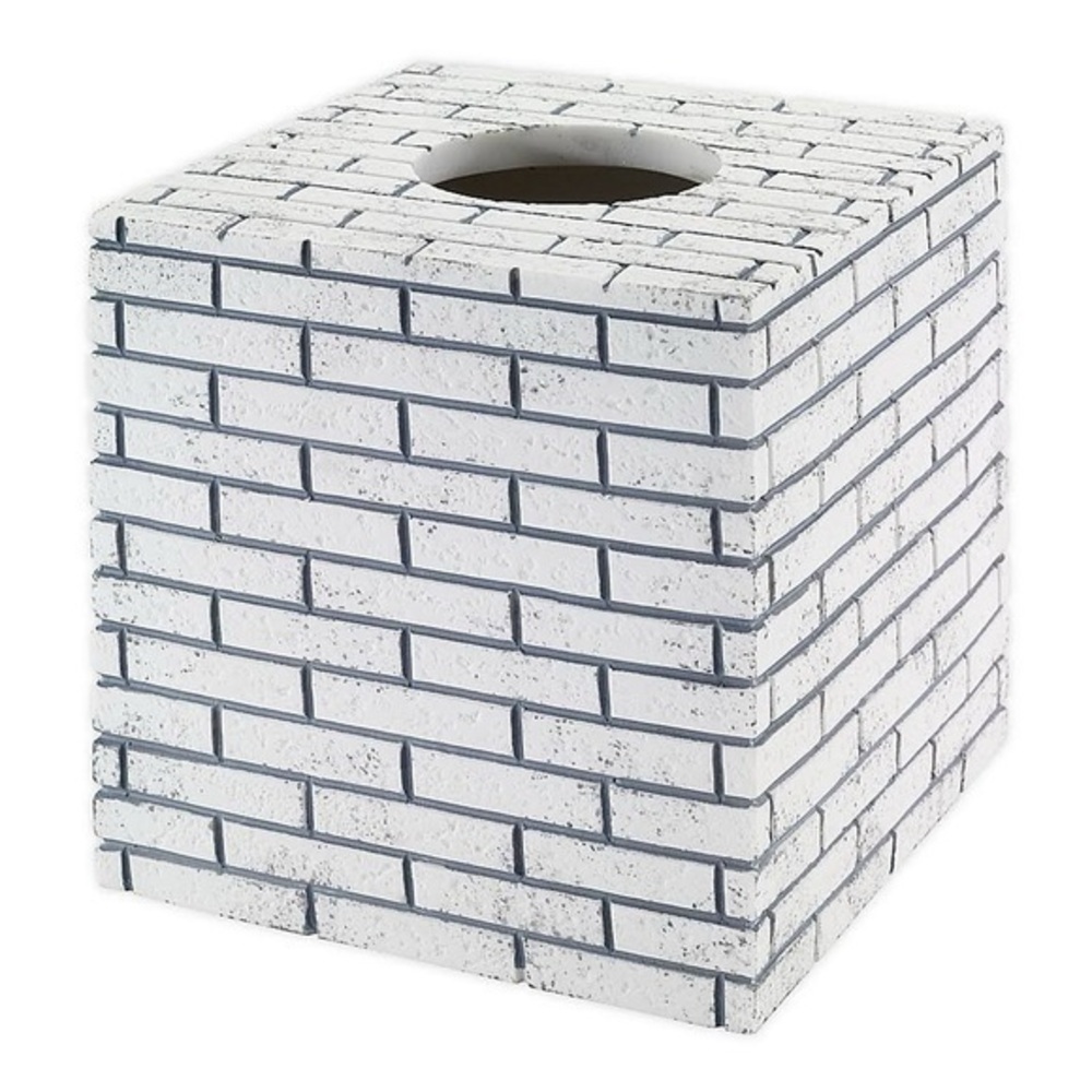 💋NWT Avanti Luminous Tissue Box Holder - brick stone ceramic